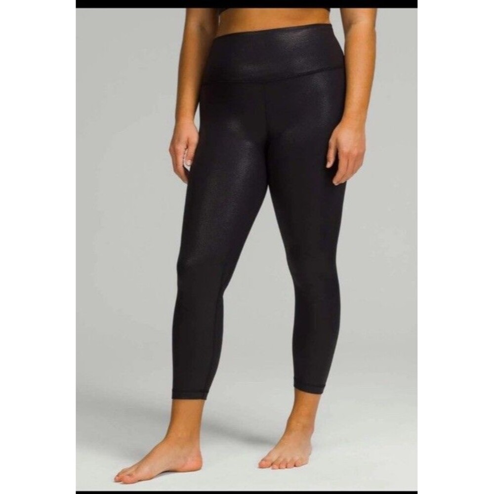 lululemon Align™ High-Rise Pant (Size 8) 25" Shine Radiate Foil Print Black
